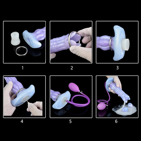 Ovipositor Dildo Pneumatic Monster Dildo with 5 Eggs, 8.1inch Silicone Anal Dildo Anal Plug Adult Sex Toys for Women G Spot