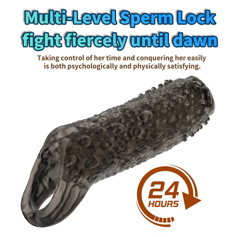Silicone Penis Cock Rings Delay Ejaculation Penis Magnify Condoms Dick Sleeve Glans Cover Enlargement Sex Toys For Men Reusable