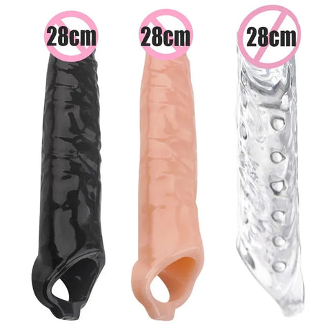 Soft Huge Penis Enlargemen Dildo Delay Enlarge Sleeves Reusable Condom Cock Rings Stronger Enhancement Adult Sexy Toy for Men