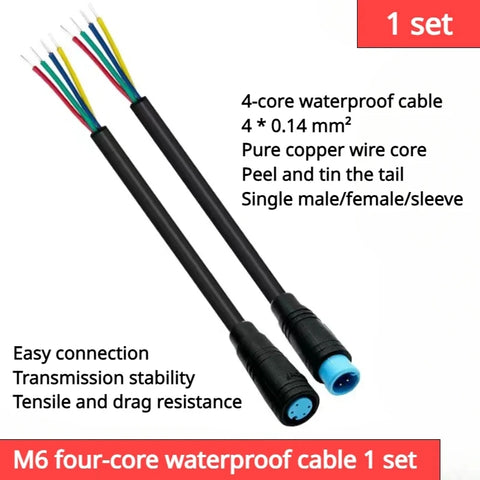 6mm M6 2 3 4 5  Pin male female Julet Electric bike Butt Plug Connector waterproof Scooter Brake Cable Pluger Signal Sensor