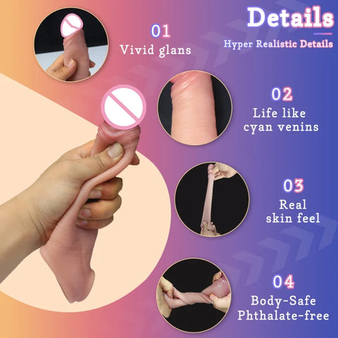 8.66 Inch penis sleeve large realistic reusable condoms cock rings extender penis sleeve with scrotal ring soft dick enlarger