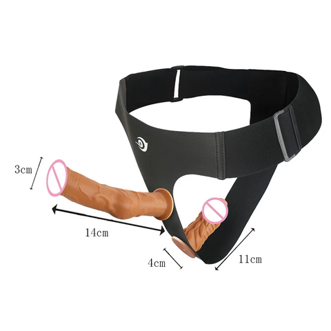 Strap On Realistic Double Dildo Pants For  Woman Men Couples Dildo Panties For Lesbian Gay Flesh purple Vibrator Dildo For Gay