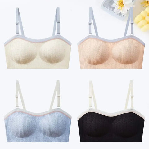 Lingerie Adjustable Wireless Bra Close-fitting Shockproof Brassiere for Women Anti-sagging Gathered Breasts Push Up Underwear