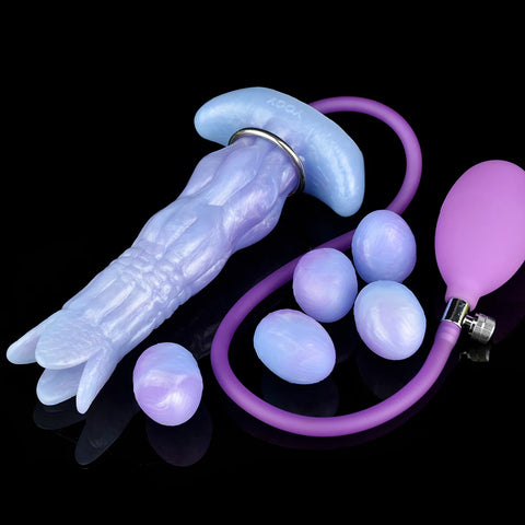 Ovipositor Dildo Pneumatic Monster Dildo with 5 Eggs, 8.1inch Silicone Anal Dildo Anal Plug Adult Sex Toys for Women G Spot