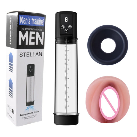 Automatic Electric Penis Vacuum Pump with 9 Suction Levels Thicken Penis Enlargement Enhance Sex Toy Masturbators for Men