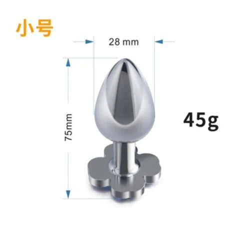 Lucky Clover Gem Anal Plug,S/M/L Size Four Leaf Clover Stainless Steel Crystal Jewelry Anal Butt Plugs