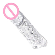 Soft  Huge Penis Enlargemen Dildo Delay Enlarge Sleeves Reusable Condom Cock Rings Stronger Enhancement Adult Sexy Toy for Men