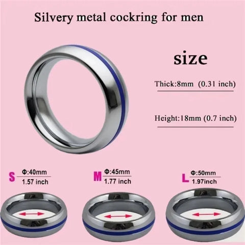 Metal Donuts Cock Rings Steel Cockring Penis Delay Ring Erection Rings for Men 40mm/45mm/50mm