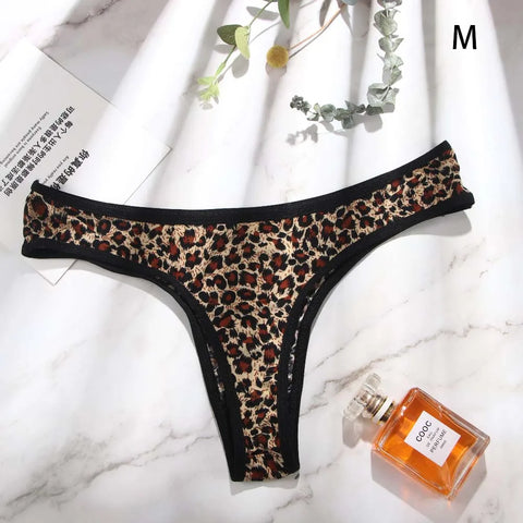 Lingerie Leopard Low waist Bownot Underwear Briefs Leopard Panties Lace Thongs
