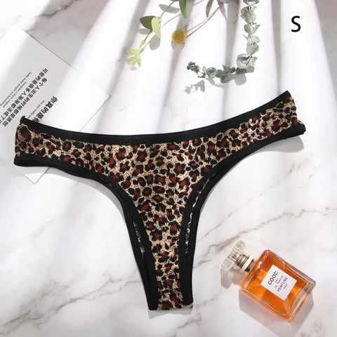 Lingerie Leopard Low waist Bownot Underwear Briefs Leopard Panties Lace Thongs