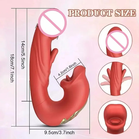 Tongue Vibrator Nipple Clitoral Stimulator G-spot Vaginal Insertion Vibrator Anal Plug Waterproof Dildo Adult Products