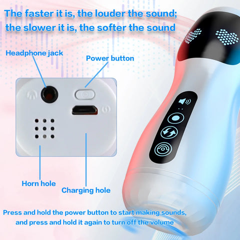 Smart Voice Male Masturbator Cup - Powerful Vibration Pulse & Air Pressure Suction Pleasure Device