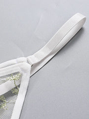 Women Lingerie Sets Underwear Embroidery Flower Lace Bra Thong Lingerie Set Thongs Mesh Translucent Ultrathin Underwear Lingerie