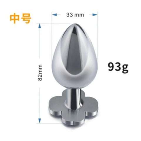 Lucky Clover Gem Anal Plug,S/M/L Size Four Leaf Clover Stainless Steel Crystal Jewelry Anal Butt Plugs