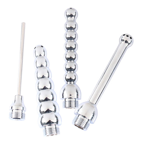 Stainless Steel Bidet Faucets Rushed Anal Douche Portable Shower Cleaning Enemator Enema Metal Anal Cleaner Butt Plugs Tap