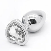 Crystal Heart Shaped Anal Plugs Metal Butt plugs Anal Toys 3 sizes drop shipping