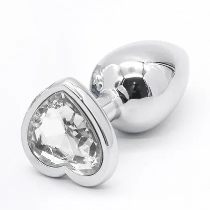 Crystal Heart Shaped Anal Plugs Metal Butt plugs Anal Toys 3 sizes drop shipping