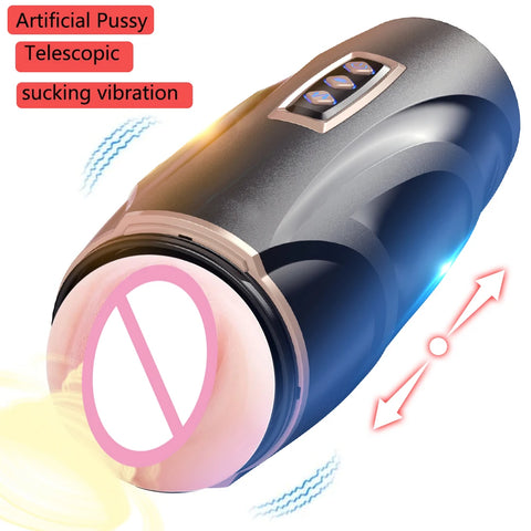Upgraded  Automatic Thrusting Sucking Male Masturbators 3D Realistic Textured Blowjob Toy Pocket Pussy Stroker Sex Toys for Men