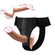 Strap On Realistic Double Dildo Pants For  Woman Men Couples Dildo Panties For Lesbian Gay Flesh purple Vibrator Dildo For Gay