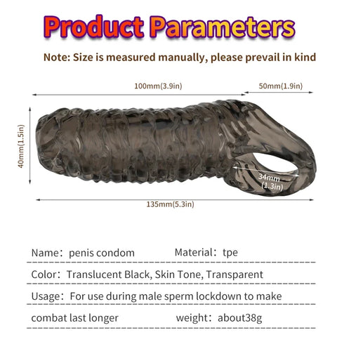 Sexy Toys Newest Reusable Penis Sleeve Cock Rings Delay Ejaculation Clit Stimulation Penis Enlargemt Nozzle For Men