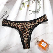 Lingerie Leopard Low waist Bownot Underwear Briefs Leopard Panties Lace Thongs