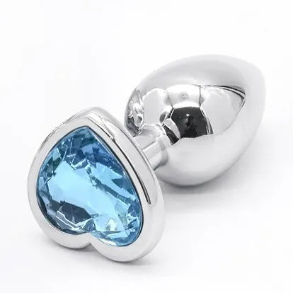 Crystal Heart Shaped Anal Plugs Metal Butt plugs Anal Toys 3 sizes drop shipping