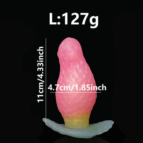 WOYE Liquid Silicone Strawberry Anal Plug Butt Plugs Masturbator Posterior Enlargement Anal Dilators Adult Toys For Men/Women