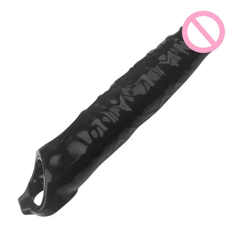 Soft  Huge Penis Enlargemen Dildo Delay Enlarge Sleeves Reusable Condom Cock Rings Stronger Enhancement Adult Sexy Toy for Men