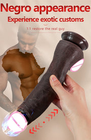 10.6in Long Realistic dildo Black vibrator penis telescopic Swing Heating silicone dildo remote control Dildo Vibrator for wome