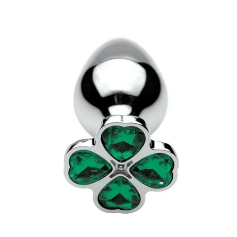 Lucky Clover Gem Anal Plug,S/M/L Size Four Leaf Clover Stainless Steel Crystal Jewelry Anal Butt Plugs