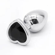Crystal Heart Shaped Anal Plugs Metal Butt plugs Anal Toys 3 sizes drop shipping