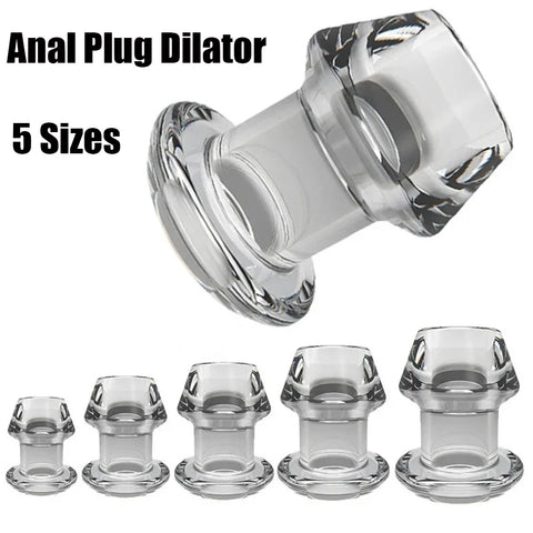 5 Sizes Anal Plug Dilator Hollow Butt Plugs Tunnel Cleaning Expansion Masturbator Shower Enema Prostate Massager Intimate Goods