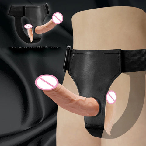 Strap On Realistic Double Dildo Pants For Woman Men Couples Dildo Panties For Lesbian Gay Flesh purple Vibrator Dildo For Gay