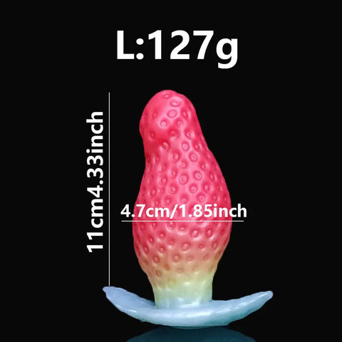 WOYE Liquid Silicone Strawberry Anal Plug Butt Plugs Masturbator Posterior Enlargement Anal Dilators Adult Toys For Men/Women