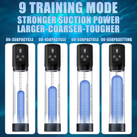 Automatic Electric Penis Vacuum Pump with 9 Suction Levels Thicken Penis Enlargement Enhance Sex Toy Masturbators for Men