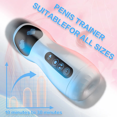 Smart Voice Male Masturbator Cup - Powerful Vibration Pulse & Air Pressure Suction Pleasure Device