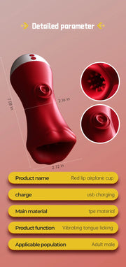 2 in 1 Male Tongue Licking Vibrator Deep Throat Male Glans Penis Training Cup Glans Stimulation Exercise Masturbators for Men