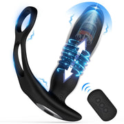 Hannibal Thrusting Vibrating Dual Cock Rings Prostate Massager Anal Vibrator Stimulator Butt Plug Delay Sexy Toys for Men Couple