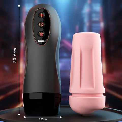 Male Heating Masturbator Cup with Suction Cup Blowjob Sex Machines Pocket Vagina Pussy Glans Trainner Sex Toy For Men
