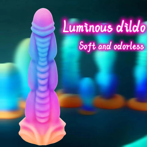 Silicone Realistic Dildo Luminous Monster Dildo Deep Anal Plug Explore Prostate Massage Anal Dildo Butt Plug Anal Toys Sexshop