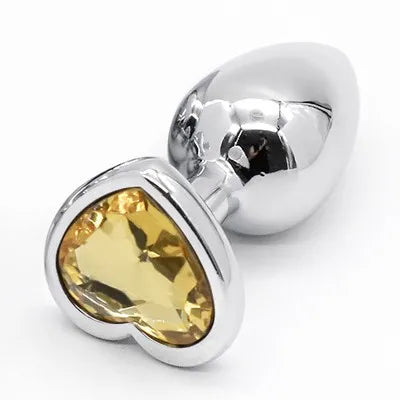 Crystal Heart Shaped Anal Plugs Metal Butt plugs Anal Toys 3 sizes drop shipping