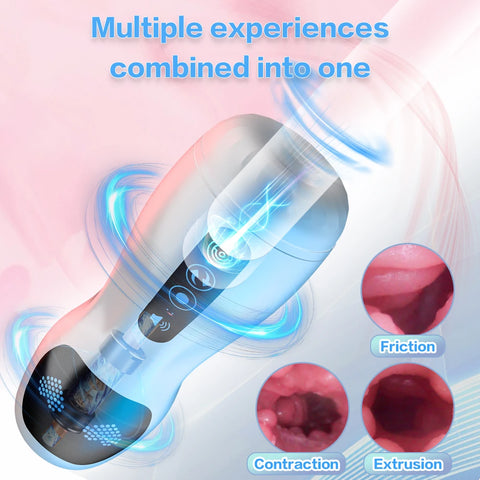 Smart Voice Male Masturbator Cup - Powerful Vibration Pulse & Air Pressure Suction Pleasure Device