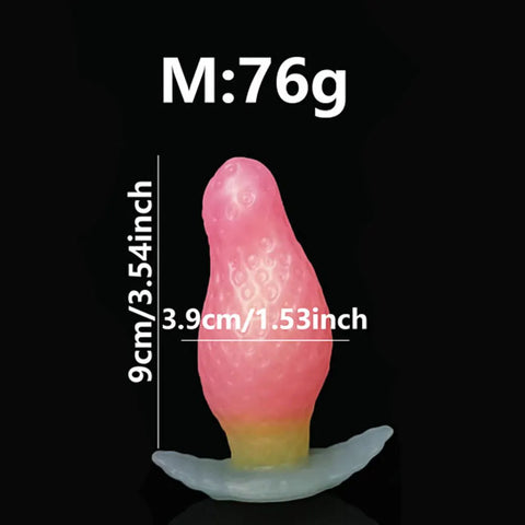 WOYE Liquid Silicone Strawberry Anal Plug Butt Plugs Masturbator Posterior Enlargement Anal Dilators Adult Toys For Men/Women