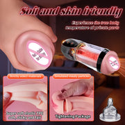 Male Heating Masturbator Cup with Suction Cup Blowjob Sex Machines Pocket Vagina Pussy Glans Trainner Sex Toy For Men