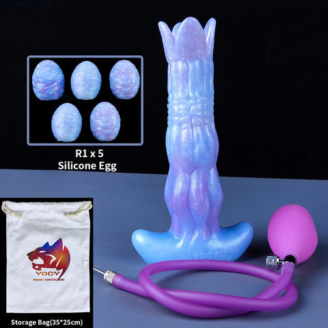 Ovipositor Dildo Pneumatic Monster Dildo with 5 Eggs, 8.1inch Silicone Anal Dildo Anal Plug Adult Sex Toys for Women G Spot