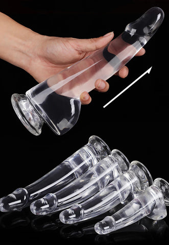 Crystal Simulation Dildo 4size Realistic Dildo For Woman Big Penis Dildo Can Strapon Suction Cup Dildo Transparent Dick Buttplug