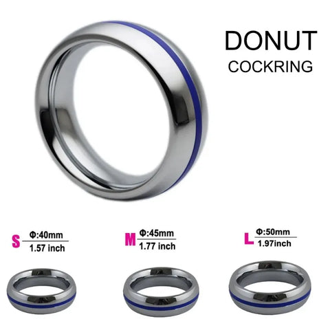 Metal Donuts Cock Rings Steel Cockring Penis Delay Ring Erection Rings for Men 40mm/45mm/50mm